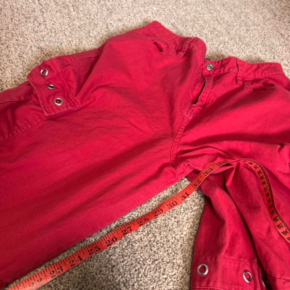 Social Collision Red Grunge Spider-Detail Cargo Buckle Pants - Picture 7 of 7